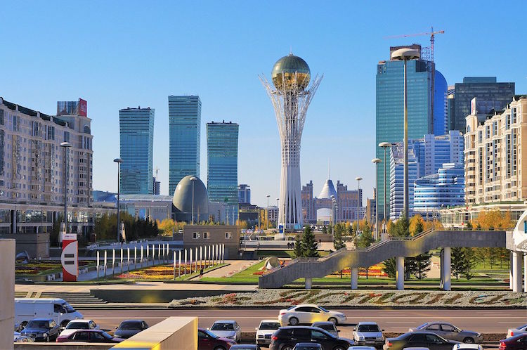 Photo: Central Downtown Astana with Bayterek tower. Credit: Wikimedia Commons