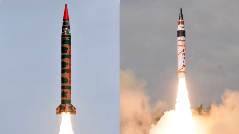 Picture: Pakistani and Indian nuclear ballistic missiles | Credit: Economic Times India