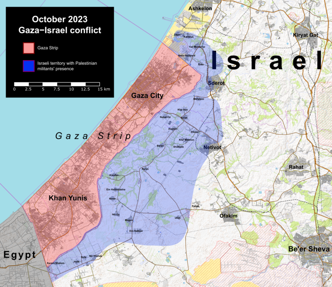 Map of Israel and Palestine ATN
