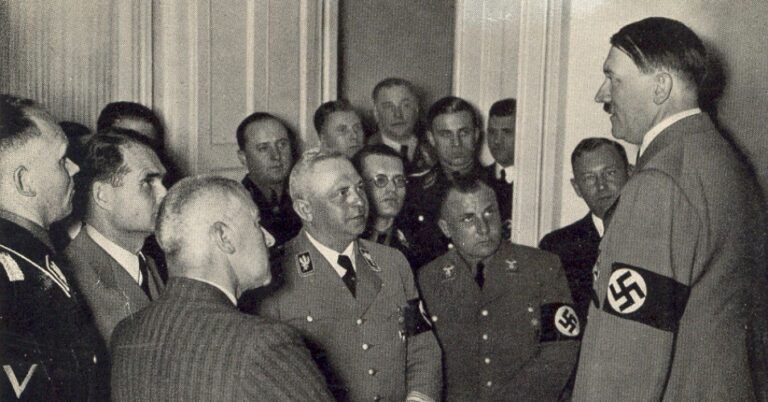 Photo: We’re used to thinking of Hitler’s Third Reich as the incomparably evil tyranny that it undoubtedly was. But Hitler didn’t take power by force. He used a set of rhetorical tropes codified in Trump’s bedside reading that persuaded enough Germans to welcome Hitler as a populist leader. (Photo: photolibrarian/Flickr/cc)