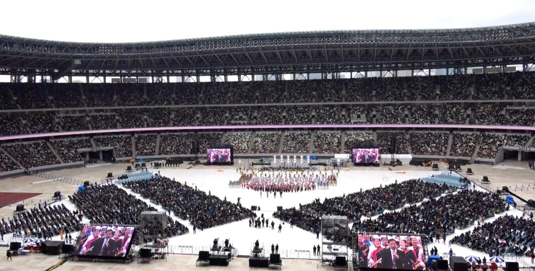 Future Action Festival convened at Tokyo's National Stadium on March 24, drawing approximately 66,000 attedees. Photo: Yukie Asagiri, INPS Japan.