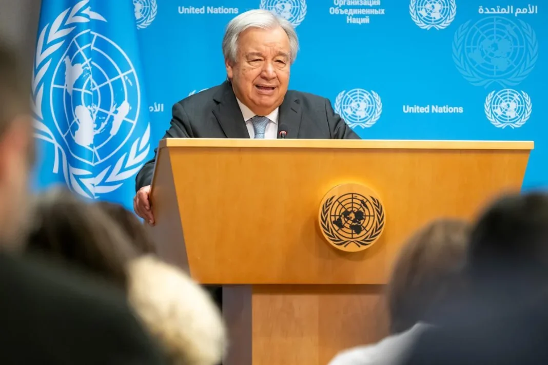 Secretary-General António Guterres briefs reporters on extreme heat.| UNPhoto/Mark Garten Following are UN Secretary-General António Guterres’ remarks to the press on extreme heat, in New York yesterday