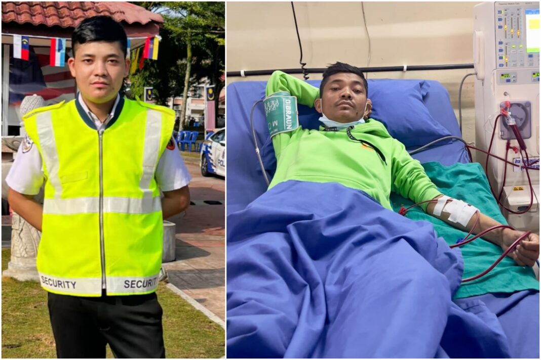 HARD LABOUR: Sagar Tamang in a dialysis session at the National Kidney Centre in Kathmandu (right) after both his kidneys failed while working abroad in harsh conditions.