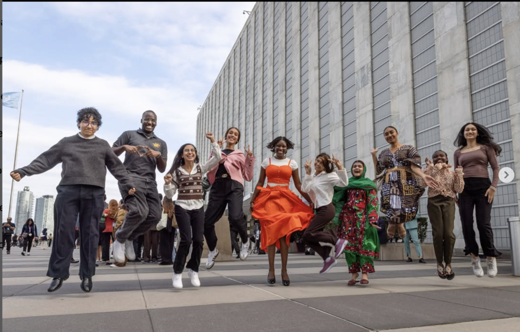 UNICEF’S climate advocate, 15-year-old Zunaira, is with others during high-level discussions at UNGA80 in New York. Credit: UNICEF/Instagram