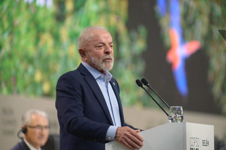 Brazil's President Luiz Inacio Lula da Silva at the Opening of the General Plenary of Leaders during the United Nations Climate Change Conference COP 30. Credit: Antonio Scorza/COP30