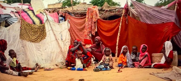 Displaced families shelter at a gathering site in El Fasher in northern Darfur in August 2025 | Photo/UNICEF