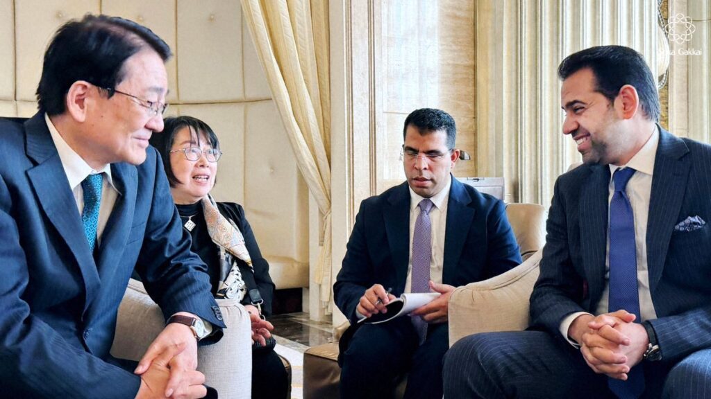 On Feb. 4, a Soka Gakkai delegation led by Vice President Hirotsugu Terasaki attended the 2026 Zayed Award for Human Fraternity ceremony in Abu Dhabi, UAE. At the invitation of @ZayedAward, the delegation joined global religious leaders. On Feb. 3, the delegation met with Judge Mohamed Abdelsalam, Secretary-General of the Zayed Award for Human Fraternity and they delivered a letter from Soka Gakkai President Minoru Harada to the Grand Imam of Al-Azhar His Eminence Ahmed Al-Tayeb. Credit: SGI