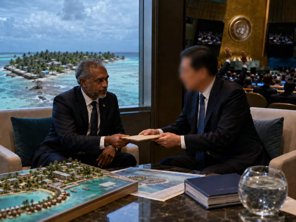 A small island nation’s search for development aid becomes entangled with the quiet politics of vote-trading at the United Nations.