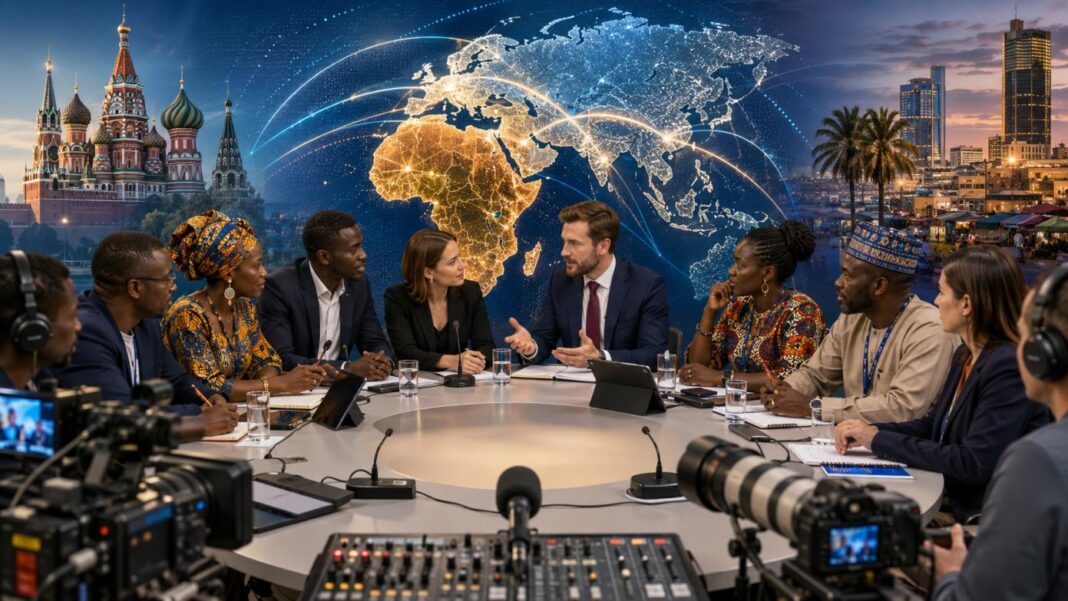 Russian and African media professionals engage in dialogue, symbolizing journalism’s role in building mutual understanding and strengthening Russia-Africa relations. Image: INPS Japan