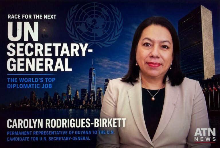 Carolyn Rodrigues-Birkett, Guyana’s permanent representative to the United Nations, enters the race for the next U.N. secretary-general with a message of practical reform, Charter discipline, and small-state realism.