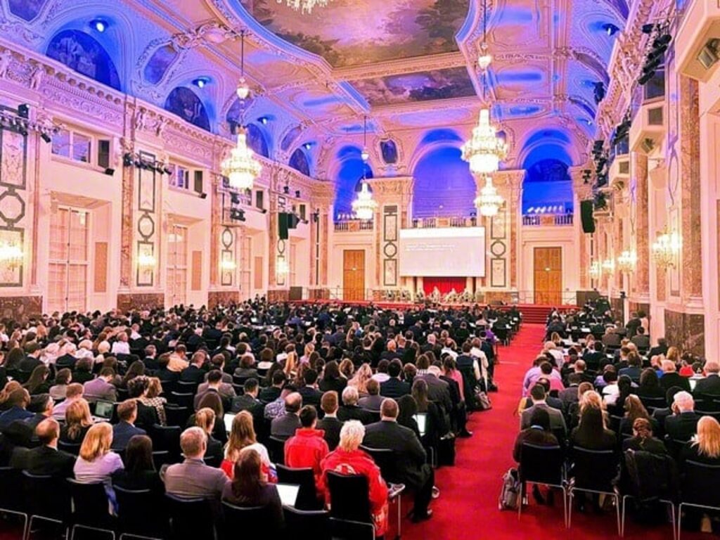 “Humanity at the Crossroads: Autonomous Weapons Systems and the Challenge of Regulation,” an international conference hosted by the Austrian government in Vienna in April 2024. During a session for civil society perspectives, an SGI representative stressed that “we cannot allow decisions concerning human life to be entrusted to AI or other technologies.”　Credit: SGI