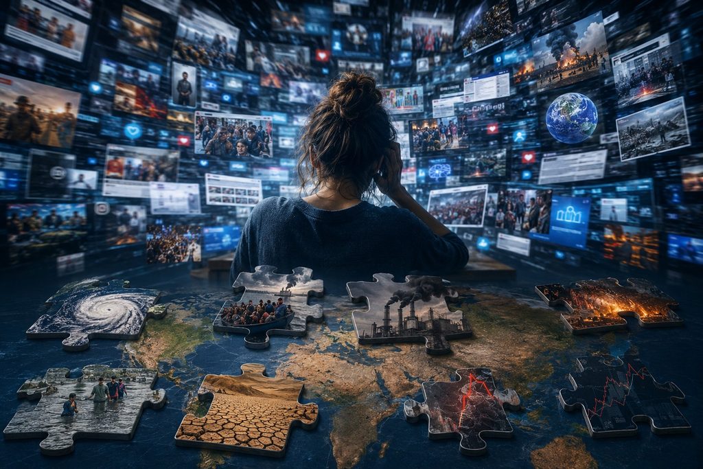 An endless stream of disconnected information can make today’s global crises appear overwhelming. The Global Citizen Handbook argues that understanding the connections between them is the first step toward informed citizenship. Image:INPS Japan