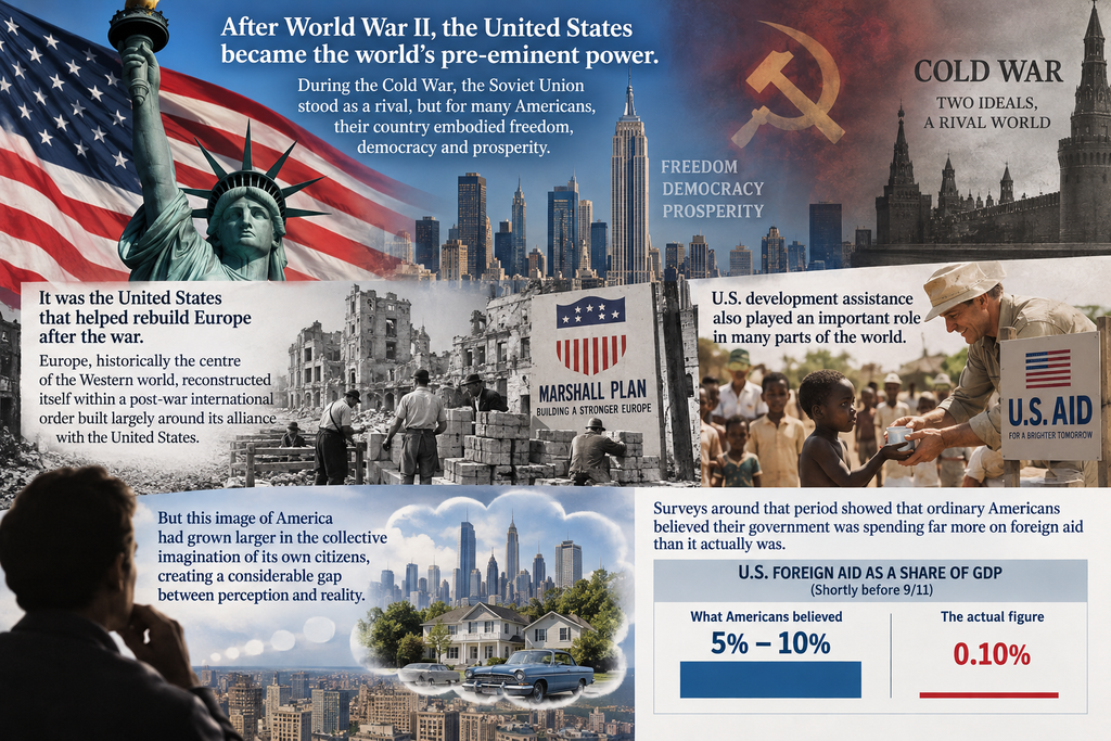 The American Dream and the widening gap between perception and reality. From post-war reconstruction and Cold War leadership to global development assistance, the United States came to see itself as a guarantor of freedom, democracy and prosperity. Yet even before 9/11, a growing disconnect between Americans’ perceptions of their country’s role in the world and the underlying realities was becoming apparent. | Image: INPS Japan