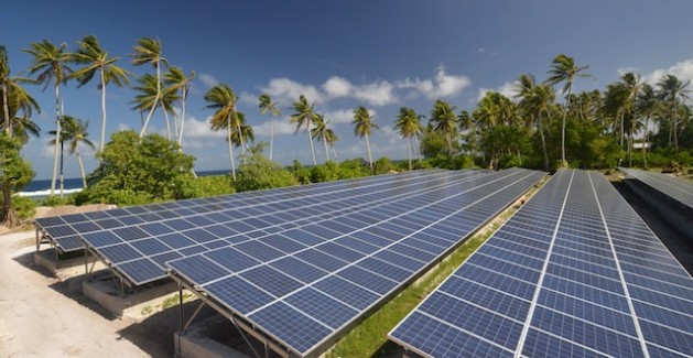 Caption: Solar energy installation on the atoll of Nukunonu in Tokelau. Credit: PowerSmart