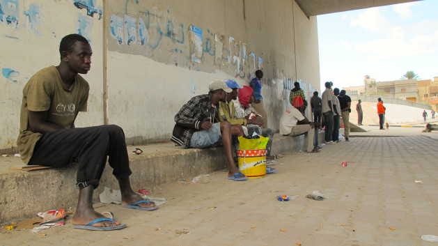 African migrants wait for work in Tripoli that might pay eventually to take them to Lampedusa in Italy. Credit: Karlos Zurutuza/IPS.
