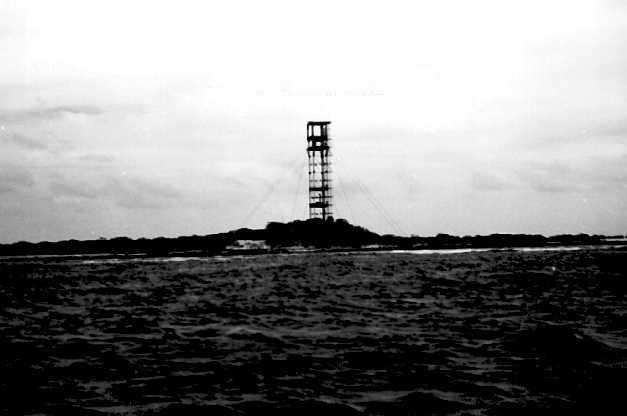A nuclear test tower belonging to the United States in Bikini Atoll. Credit: public domain