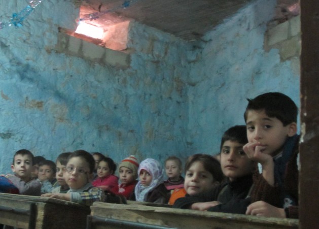 Children in Aleppo forced underground to go to school, October 2014. Credit: Shelly Kittleson/IPS