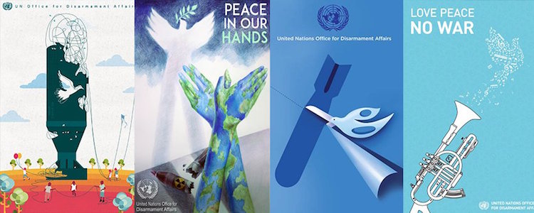 Photo: A composite of posters of the winners of United Nations Poster for Peace contest | Source: UNFOLD ZERO