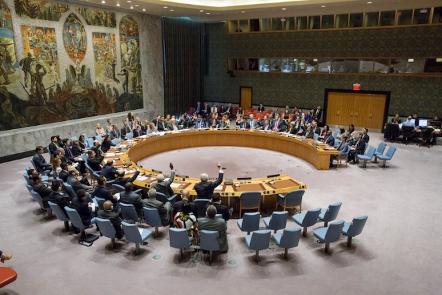 A view of the meeting as Security Council members vote the draft resolution on Nuclear-Test-Ban Treaty on 23 September 2016. UN Photo/Manuel Elias.