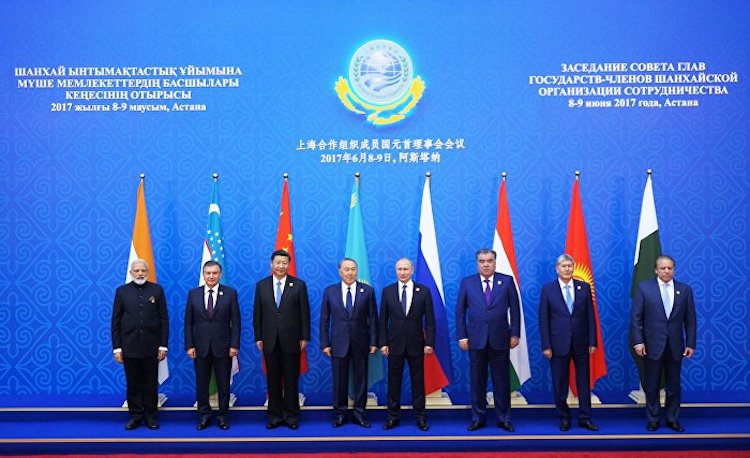 The Shanghai Cooperation Organization Heads of State Council Meeting presided by Kazakh President Nursultan Nazarbayev./ SCO