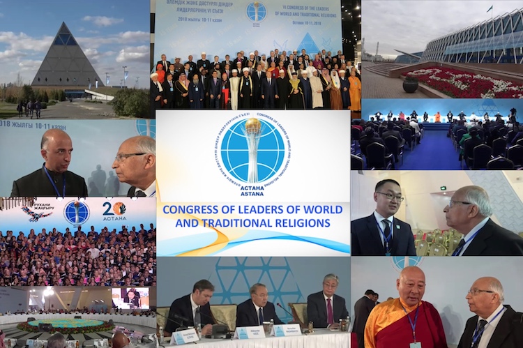 A collage of photos from the 6th Congress of the Leaders of World and Traditional Religions October 10-11, 2018 in Astana, Kazakhstan. Credit: Katsuhiro Asagiri | IDN-INPS Multimedia Director