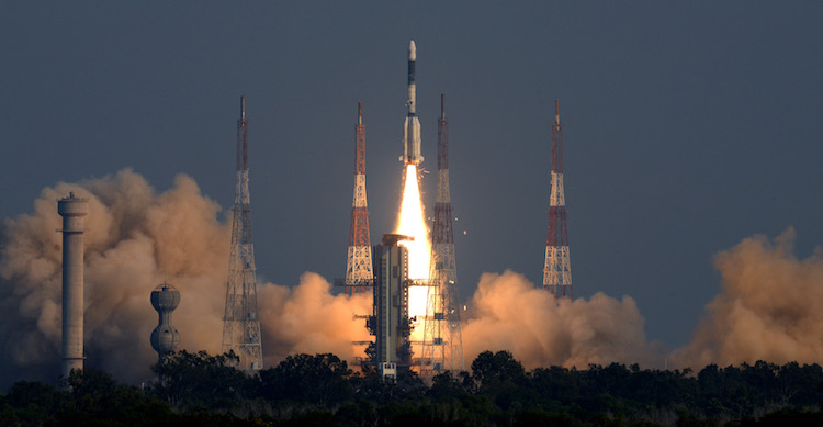 Photo: ISRO’s Geosynchronous Satellite Launch Vehicle (GSLV-F11) successfully launched the communication satellite GSAT-7A on December 19, 2018. Credit: ISRO