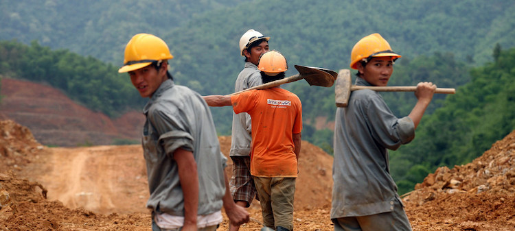Photo: Construction workers at the Trung Son Hydropower project construction site, Vietnam. Credit: World Bank/Mai Ky