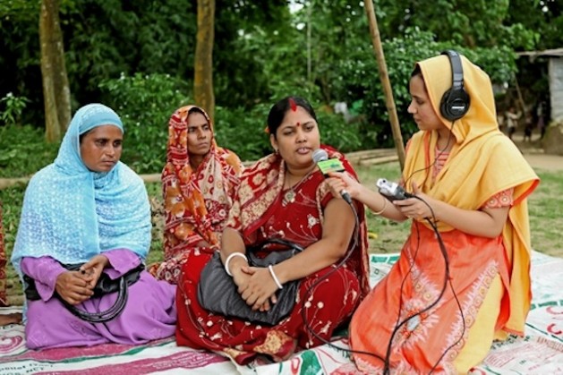 Community radio stations in Bangladesh provide newscasters the opportunity to discuss topics of relevance to rural women. Credit: Naimul Haq/IPS