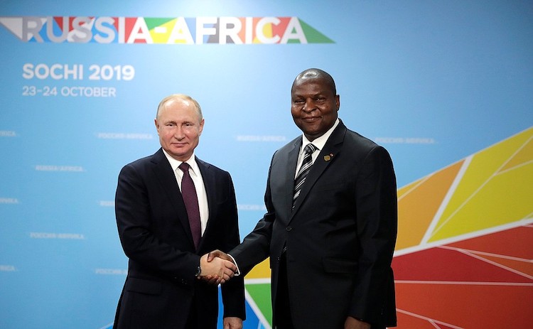 Photo: The first Russia-Africa summit: Vladimir Putin with the Central African Republic President Faustin-Archange Touadera.