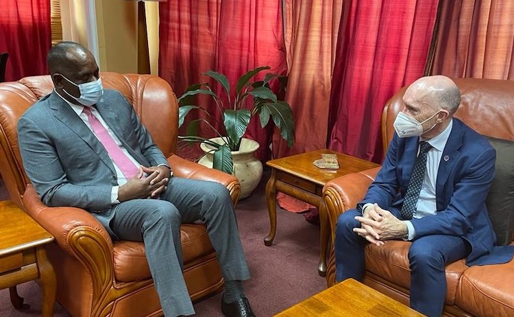 Photo: CTBTO Executive Secretary Floyd meets Dominica’s Prime Minister, Roosevelt Skerrit. Credit: CTBTO