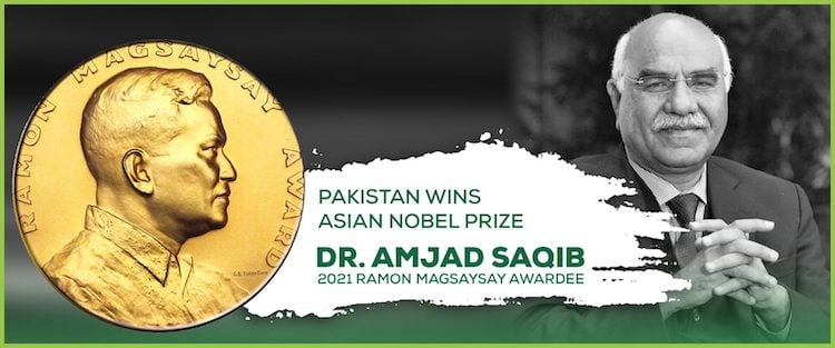 Photo: Asian Nobel prize winner, Muhammad Amjad Saquib, the founder of Pakistan’s biggest community development network Akhuwat. Credit: Akhuwat.