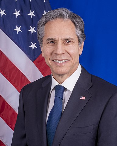 The official State Department photo for Secretary of State Antony J. Blinken, taken at the U.S. Department of State in Washington, D.C., on February 9, 2021. / Public Domain]By U.S. Department of State, Public Domain