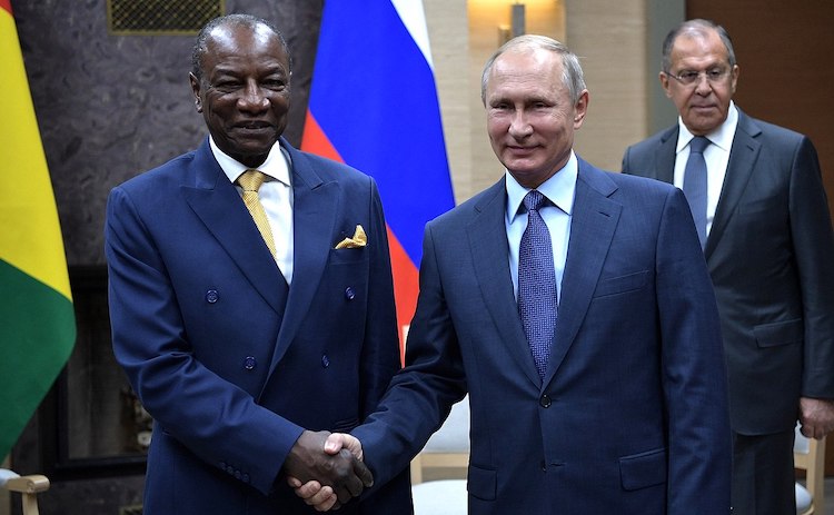 Photo: 82-year-old Alpha Condé, President of Guinea, with Russian President Vladimir Putin in 2017.