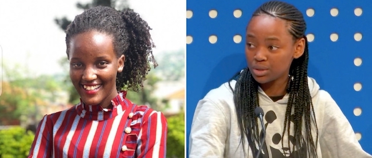 Photo: Ugandan activist Vanessa Nakate (left) CC BY-SA 4.0 and South African climate activist Ayakha Melithafa (right) at DAVOS World Economic Forum in 2020. CC BY 3.0