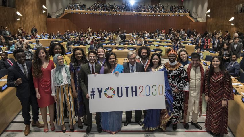 Secretary-General António Guterres launched Youth 2030, the United Nations Youth Strategy, at a high-level Event held at United Nations Headquarters in New York, 24 September 2018. Photo Credit: Mark Garten/UN Photo ​