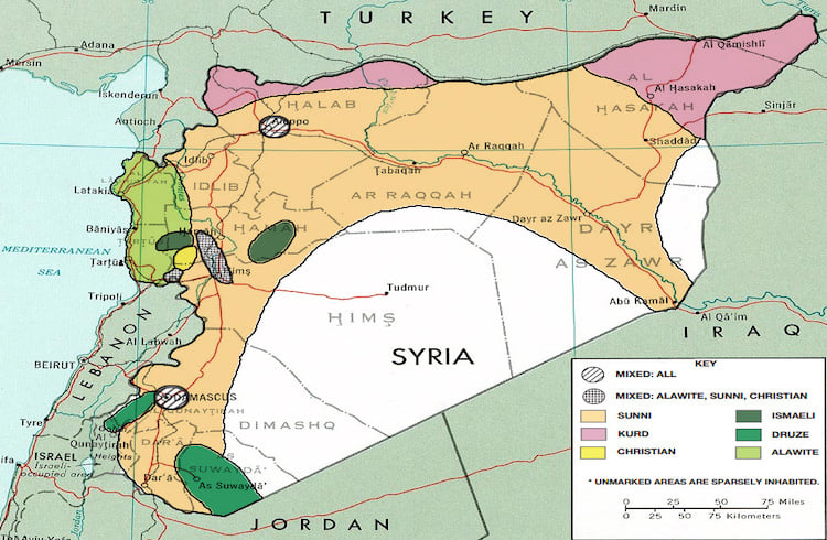 Image: The ethno-religious composition of Syria. Credit: Institute for the Study of War. Public Domain.