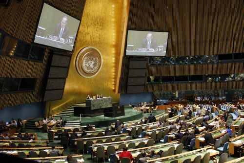 Photo: The UN General Assembly Hall will have to wait until August 2022 or beyond to host the delayed 2020 NPT Review Conference. Credit Sophia Paris/UN.