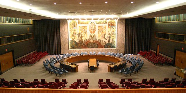 The United Nations Security Council Chamber in New York, also known as the Norwegian Room/ By Patrick Gruban - originally posted to Flickr as UN Security Council, CC BY-SA 2.0