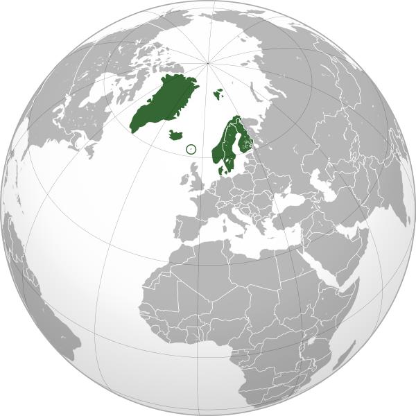 Location of the Nordic countries/ Public Domain