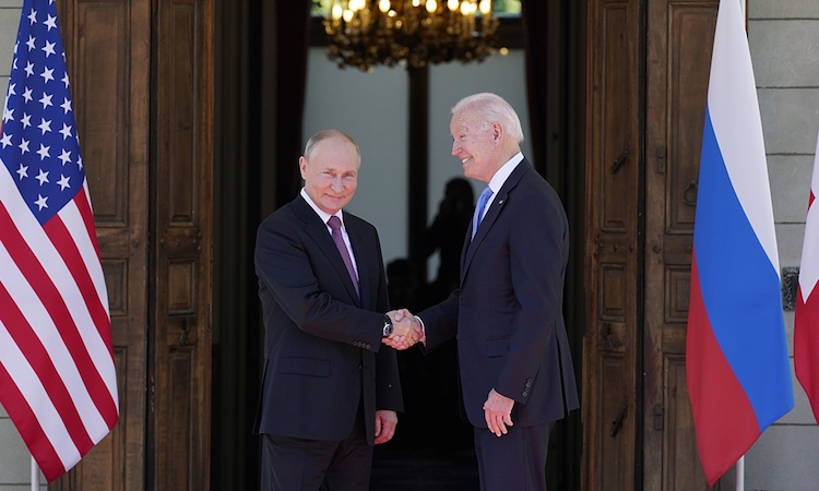 Photo: US President Joe Biden and Russian President Vladimir Putin shake hands at the Villa la Grange on June 16 in Geneva, Switzerland. Credit: Visual China Group (VCG)