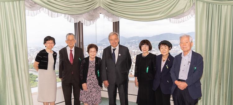 UN Photos/Ichiro Mae | In Japan, Guterres had a meeting with the hibakusha.